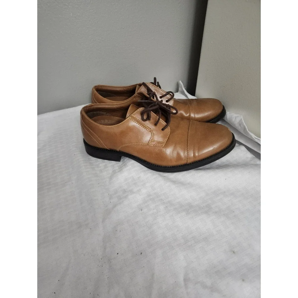 George Mens Tan Brown Cap Toe Oxford Dress Shoes Size 7.5 Business Casual